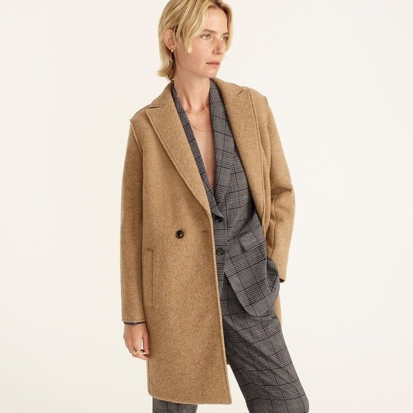 NWT JCrew Daphne Wool Camel Topcoat in Italian Boiled Wool